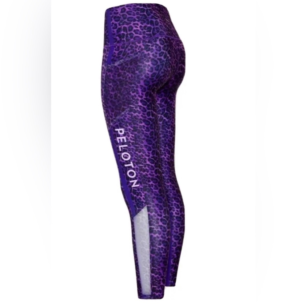 EUC PELOTON x WITH Size Small Purple Leopard Nala Leggings Sundays With Love